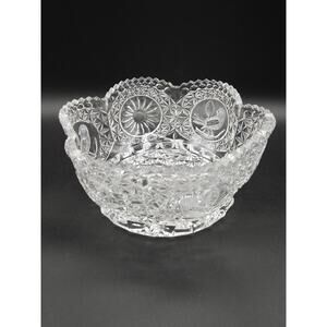 Vintage Hofbauer The Byrdes Collection Germany Cut Crystal Bowl Birds Flowers